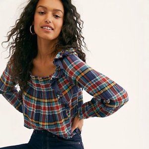 Free People Plaid Top